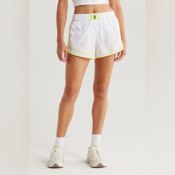 *NWT* FP Movement by Free People Varsity Blues Athletic Shorts, White, Sz Large - Picture 1 of 13
